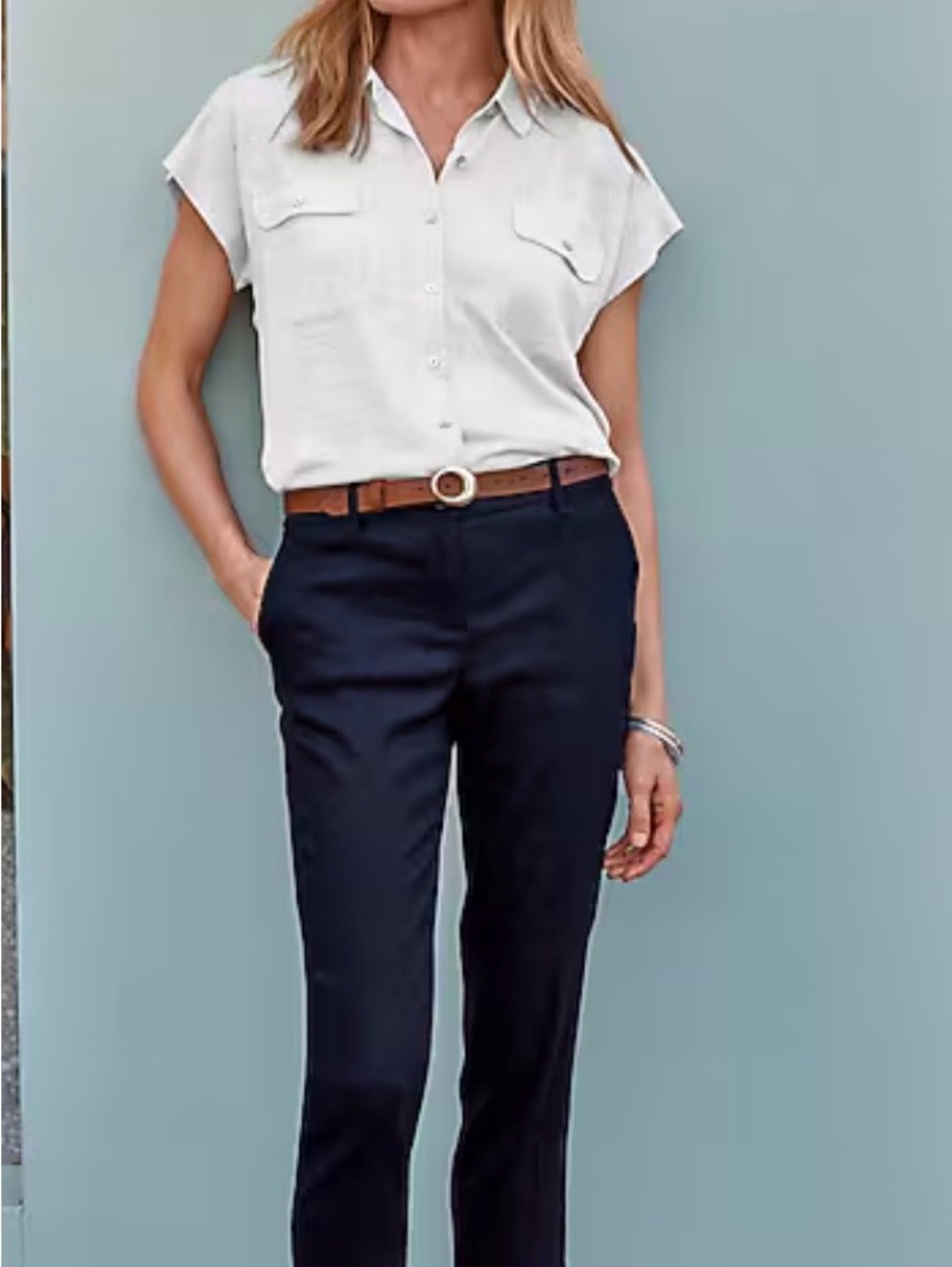 J. Jill Classic Women's Stretch Linen Straight-Leg Pants